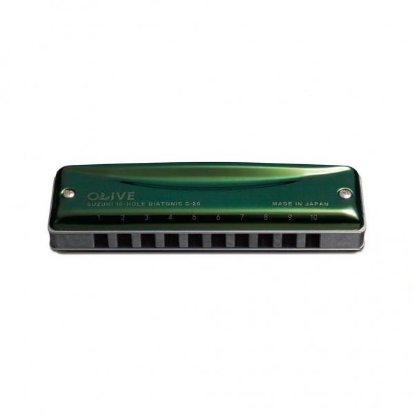 سازدهنی دیاتونیک OLIVE 10 HOLE سوزوکی مدل C-20C Suzuki C-20C Olive 10 Hole Diatonic Harmonica